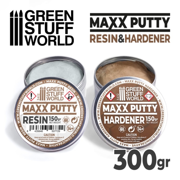 Green Stuff MAXX PUTTY 300gr., Epoxidspachtelmasse (GP 1kg= 46,67€)